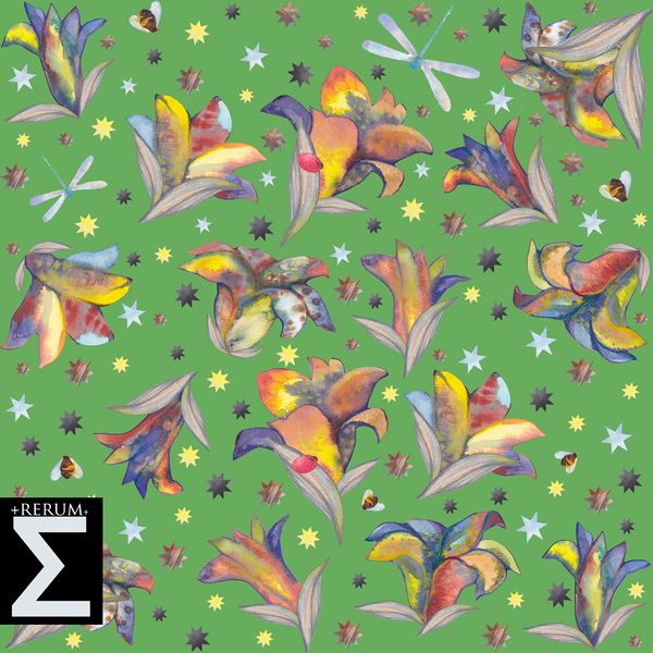digital pattern printing flowers stars textile clothers home decor acsessories green fabric diy