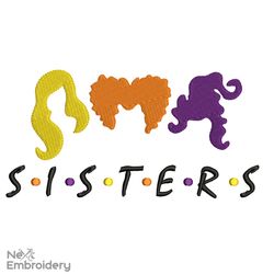 Sisters embroidery design, Sanderson Sisters Embroidery Design, Halloween embroidery design