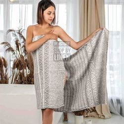 Linen towel 31.49 x 57.08 inches for the bathroom European linen is a thick towel Double-sided jacard weaving