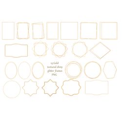 23 Gold textured shiny glitter frames PNG Clipart