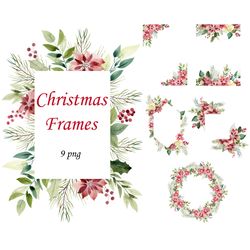 watercolor christmas frames.