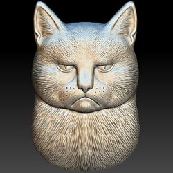 3D Model STL  file Wall Panel Cat for CNC Router Engraver Carving 3D Printing