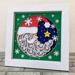 3D Santa Moon Shadow Box SVG/ Santa Believe Shadow Box Template/ Christmas Decoration/ SVG For Cricut/ For Silhouette