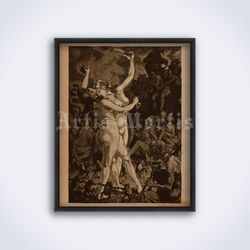 Dancing Witches Sabbath 1862 illustration, witchcraft printable art, print, poster (Digital Download)
