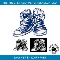 Two sneakers cut file svg Sports shoes vector clipart eps
