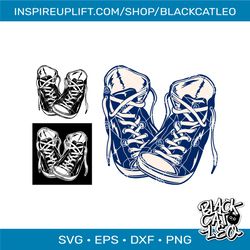 Two sneakers svg cut file Sports shoes vector clipart eps