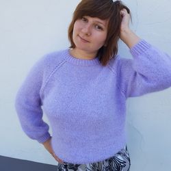 Angora sweater in a delicate lilac color