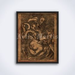 Tormento do gostar - Hell torture, sinner punishment medieval printable art, print, poster (Digital Download)
