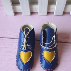 BJD Doll shoes - Handmade blue Doll shoes for 1/3 1/4 BJD Doll - 7cm doll shoes – Christmas gift idea