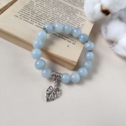 Light blue quartz bracelet, natural crystal bracelet