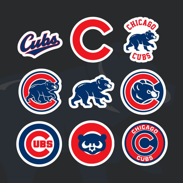 Cubs Sticker Box Chicago Cubs Stickers Set of 9 by 2 inches each MLB Team Car | Inspire ...