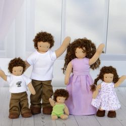 Dollhouse dolls family - Cute waldorf dollhouse family - Dollhouse people 1:12