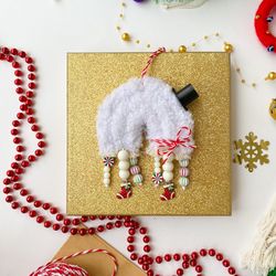 Macrame rainbow, Colorful Christmas ornament, Funny gift idea, Cute Christmas decor, Christmas tree toy