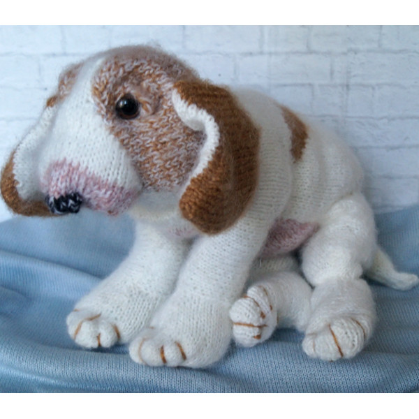 realistic knitted puppy