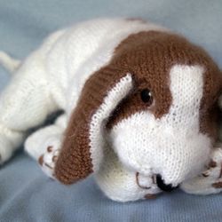 Beagle Dog Toy, Realistic handmade puppy, knitted beagle puppy, knitted realistic puppy, realistic beagle