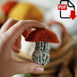 Knitted mushroom pattern. Knitting toys. Amigurumi DIY