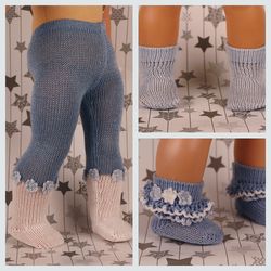 Set of knitted tights and socks for dolls