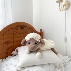 Sheep plush baby girl, lamb stuffed animal, cute plush sheep- 3 year old girl gift and gift for niece