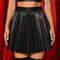 Faux PU Leather High Waist A-Line Flared Pleated Mini Skirt Women Ladies (4).jpg