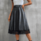 Faux PU Leather High Waist Lace Hem Belted A-Line Flared Midi Skirt (4).jpg