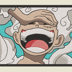 anime embroidery pattern luffy laughs gear 5