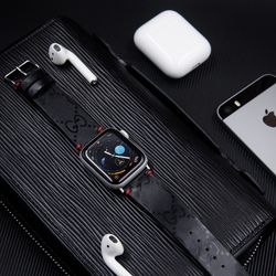 Custom Made Luxury G.C Leather Apple Watch Band for Apple Watch Series 8/7/6/SE/5/4/3/2/1 Apple Watch Ultra