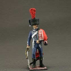 Painted tin soldier 54 mm Historical miniature figures Napoleonic Wars Hussar 1806