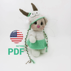 Crochet cat pattern, Goat Crochet pattern PDF, cat goat costum, cat doll