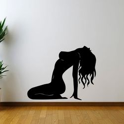 The Girl Undresses, Nude Girl Beautiful Body Wall Sticker Vinyl Decal Mural Art Decor