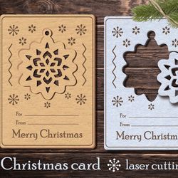 Christmas puzzle card/Laser cut/SVG