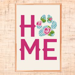 home cross stitch pattern pet lover gift dog cross stitch paw cat cross stitch pdf