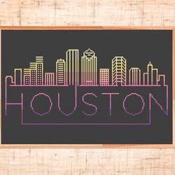 Houston cross stitch pattern Modern cross stitch City outline cross stitch PDF