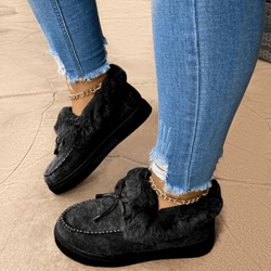 Women's Round Toe Fleece Thick Warm Cotton Shoes