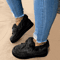Womens Round Toe Fleece Thick Warm Cotton Shoes