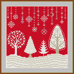 Merry Christmas Sampler Cross Stitch Pattern PDF - Christmas forest - Winter Sampler PDF Cross Stitch Pattern 241