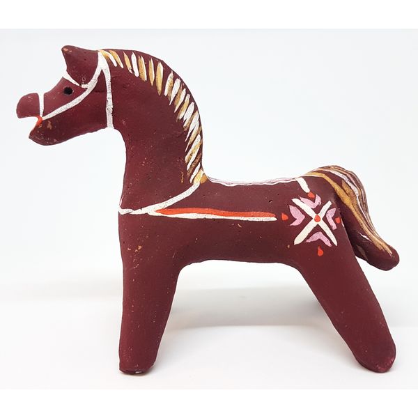 4 Vintage USSR  Painted clay figurine HORSE Russian folk crafts KARGOPOL Clay Toy Handmade 1970s.jpg