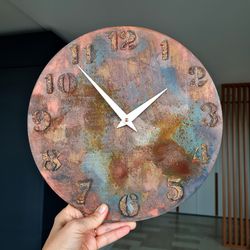 Unique artistic wall clock Hand painted clock for living room Silent wall clock Farmhouse wall clock Kitchen wall clock