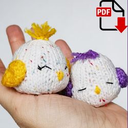 Spring birds knitting pattern. English and Russian PDF.