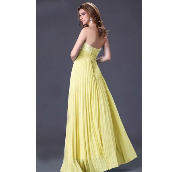 Sleeveless lemon evening dress, sparkling sequins womens dress.jpg