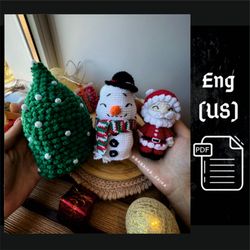 PDF Christmas SET Pattern: Santa Claus, Snowman, Christmas Tree