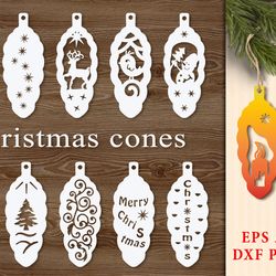christmas cones. christmas decorations. files to be cut/svg