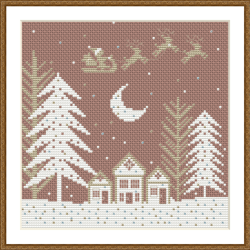 Merry Christmas Sampler Cross Stitch Pattern PDF - Santa Comes to Town - Winter Sampler PDF Cross Stitch Pattern 240