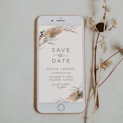boho save the date template, save the date invitation, save the date invite message, bohemian wedding save the dates