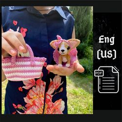 PDf Chihuahua Dog in a Bag Crochet pattern, Crochet Puppy