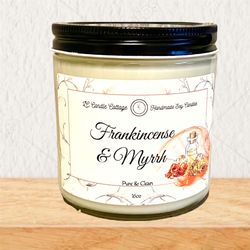 Frankincense & Myrrh- Soy Candle- Natural Candles - Vegan Candles- Holiday Gifts- Spiritual Candles- Vegan