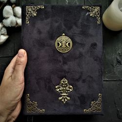 Grimoire practical magic Old spell book Wicca beginner book of shadow Green witch journal Triple moon book