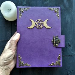 Huge book of shadows Grimoire journal for sale with lock Custom spell book Old witchcraft book Wicca beginner book