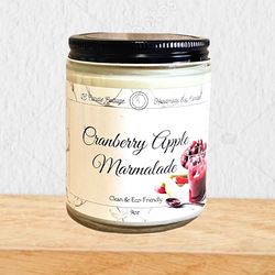 Cranberry Apple Marmalade- Soy Candle- Bakery Scent- Clean Candles- Fall & Winter Candles- Vegan- Eco Friendly- Fall Gif