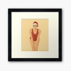 Digital drawing of a Christmas swimmer