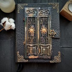 Grimoire journal for sale Door journal handmade Door notebook Book of shadows blank Magic book